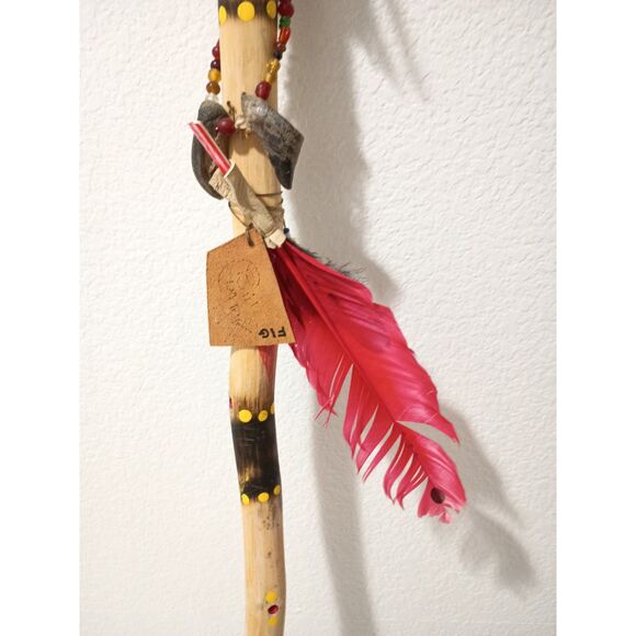 Native American Yokuts Footprint Central Valley California Walking Stick Cane - Picture 9 of 15